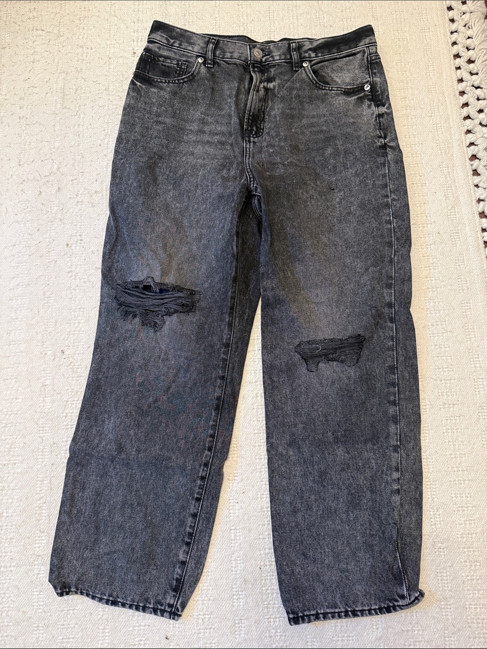 Express Washed Black High-Rise Straight Jeans
